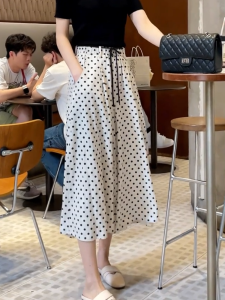 MANMI | Quần Dots Phong Cách Thoáng Mát 3/4 Dài Form Rộng Đai Tự Động