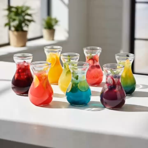 Combo 6 Cốc Thủy Tinh Dáng Hyacinth Miệng Loe 350ml Đựng Nước Hoa Quả Decor Bàn Tiệc