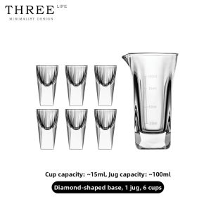 Crystal Glass Liquor Cup Decanter Set