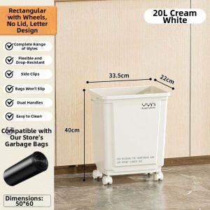 Outdoor Commercial Large Square Wheel-Mounted Movable Trash Bin
