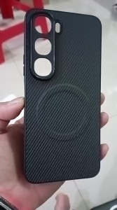 VIVO Y21D SOFTCASE SILIKON HITAM PREMIUM KULIT MOTIF CARBON RING MAGSAVE MAGNETIC WIRELESS CASING HP