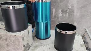 Stainless Steel Commercial Trash Can Double Layer
