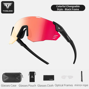 TOSUOD Large Frame Cycling Sunglasses UV400 Protection Windproof Sports Eyewear for Men Women MTB Road Running Hiking Climbing