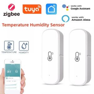 1-4pcs Tuya Zigbee 3.0 Cozylife WiFi Smart Temperature Humidity Sensor Real-Time Monitor App Alerts Voice Control Alexa Google