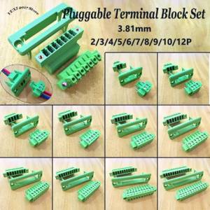 1Set Pitch 3.81mm 2P/3P/4P/5P/6P/8P/9P/10P/11P/12P Pluggable Terminal Block Connector Solderless Male Female Panel Mount