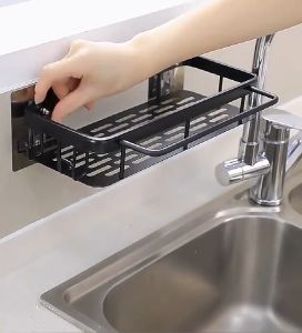 NAJIA Sponge Holder Kitchen Sink Organizer Bathroom Storage Rack Soap Holder Organizer Shelf