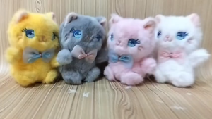 Boneka Gantungan Kunci Lucu & Kucing Keychain: Bag Charm Bulu Cat Bowtie