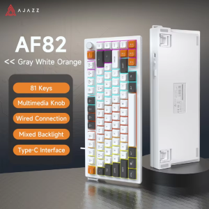 AJAZZ | AJAZZ AF82 Low-Proflie Electrostatic Keyboard 4000mAh Trl-Mode 75% Type-C Display Screen Keyboard Office Gaming E-sport
