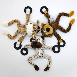 Charming สัตว์เลี้ยงตุ๊กตาสุนัขของเล่นกัดฟันเสียงทําตุ๊กตาเชือกรูปสัตว์น่ารัก Boredom Buster