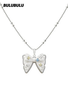 BULUBULU | High-End White Bow Pendant Necklace