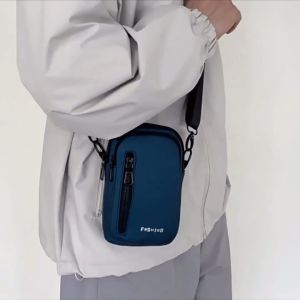 Malaysia Stock!! New Fashion Cellphone Bag Pu Waterproof Men Sling Bag Pouch Bag Chest Bag Waist Bag Soft Nylon