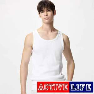 ACTIVE LIFE Men’s Pure Cotton Sleeveless Tank Sando Plain White