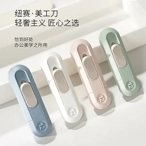 deli | Deli 1/4pcs Portable Paper Cutter Mini Cutting Knife SK5 Utility Knife Metal Blades Easy Carry Cutters Knife Stationery Supplies