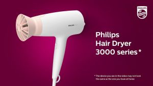 Philips | Hair Dryer 3000 | Pengering Rambut | Melindungi Rambut dengan ThermoProtect Teknologi | Putih | BHD300/10