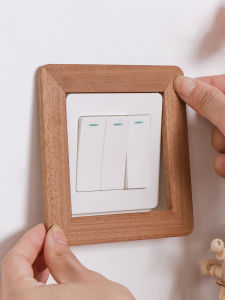 Wooden Decorative Switch Cover Stickers Dust-proof Wall Masking
