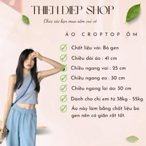 Áo Croptop Ba Lỗ Nữ Ngược dáng ôm gợi cảm năng động Áo ba lỗ nữ croptop kiểu ôm body tank top vải co giãn tốt