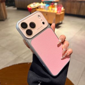 AO.HU | Large View Full Cover Lens Leather Case Pink