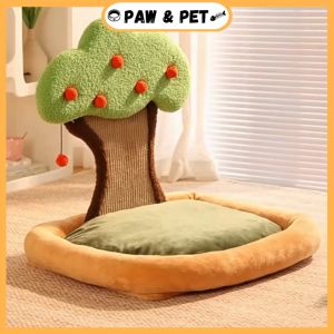 Pet Bed Sleeping Nest with Wall Decoration Tree Cat Scratch Pad Cat Bed Washable Soft Mattress Kitten Bed