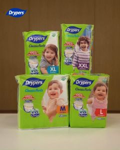 Drypers ClassicPantz Baby Diaper M58s/L48s/XL44s/XXL36s (1 Pack) - Soft Breathable Baby Diaper (Pants)