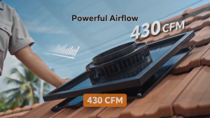 Andoer Solar Roof Ventilation Duct Fan IP68 Waterproof 430CFM Air Flow 2500RPM for Attics Factories Sunrooms Warehouses