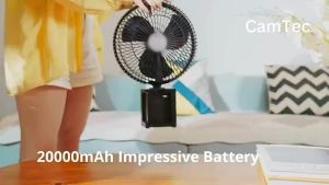 ATENGE 20000mAh 10 Inches  Fan w/Remote Cordless Battery Operated Fan for Camping Hurricane