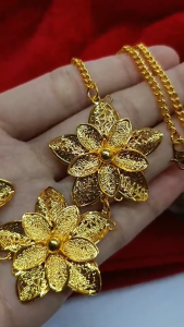 Panjang 45cm Terbaru Import Kalung Liontin Elegant Fashion Mewah Kendari Mirip Emas Asli Wanita Anti Karat Emas 24k Gold Perhiasan