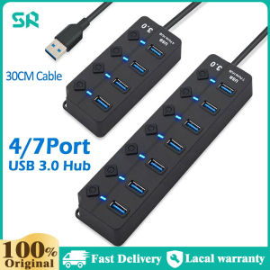 NO.1 USB 3.0 Converter 4/7 Ports USB Hub Port 30cm/120cm Extension Adapter USB Splitter Power Interface for Laptop Macbook PC Computer