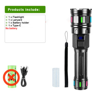 3000000LM Powerful LED Flashlight Rechargeable Lamp With Fluorescent Light Outdoor Lights Tactical Flashlight Hunting Spotlights