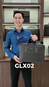 Cặp Xách Da Nam Túi Xách Doanh Nhân GENCE GLX02 Da Bò Khóa Vân Tay Cao Cấp Màu Nâu