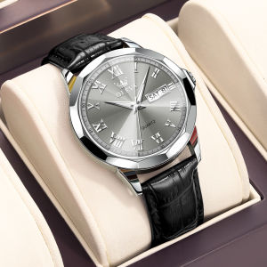 OLEVS High Quality Casual Original Waterproof Man Watch Calendar Luminous Calendar Fashion Trend Leather Quartz Wrist Watch Men