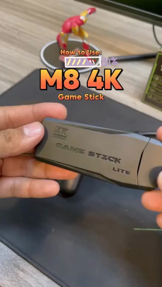 [64GB 20000 Games] M8 Pro Mini Game Console 4K Gamestick Classic Double Gamepads HDMI TV Game Stick