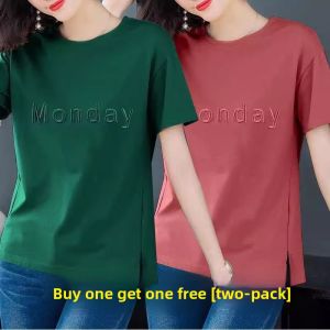 QIAOXIZI | Loose Fit Slimming T-shirt for Women 2025 Summer