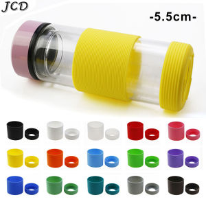 JCD 1Set 5.5CM Silicone Cup Sleeve Glass Bottle Protector Case Non-Slip Heat Resistant Anti Scald Mug Sleeve Water Cup Base ﻿