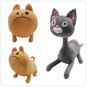 18/30cm Noodle Cat and Bun Dog Plush Toys Kawaii Stuffed Animals Noodle Cat Bun Dog Doll Room Decor Toy for Kids Brithday Gifts