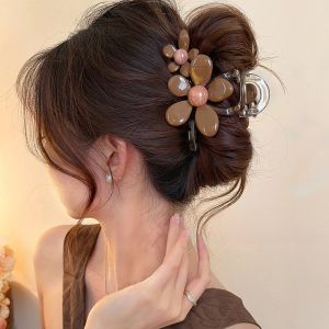 Women Flower Hair Claws Acrylic Hair Crab Clips for Women Girls Fashion Hair Accessories