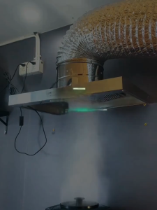 ส่งจากไทย 120W Alex เครื่องดูดควัน ดูดควันในครัว 12นิ้ว พร้อมไฟ LED 3mท่อ พัดลมดูดควันในครั แรงดูดแรงสูง 201สแตนเลสพัดลมดูดควัน Range Hood