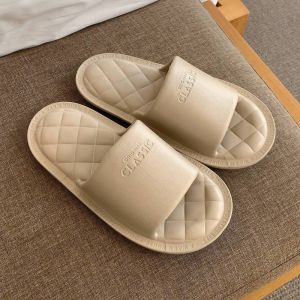 IELGY Summer Home Couple Simple EVA Soft Sole Rhombic Slippers Anti-slip and Anti-odor Bathroom