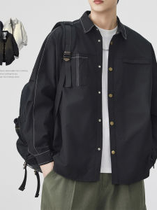 Spring New Stylish Long Sleeve Shirt Mens Loose Casual Outerwear