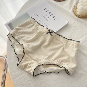 Cotton Underwear Womens Coffee Cream Briefs Breathable Comfortable mid Waist Solid Color Short Pants Cute Student Panties