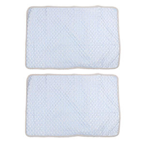 2Pcs Summer Cooling Pillowcase Solid Color Ice Bean Bean Pillowcase Cool Feeling Air Conditioning Cover Washable (No Pillow)