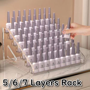 Multi Layers Acrylic Display Rack Transparent Nail Polish Organizer Makeup Store Crystal Stand Organizer Shelf