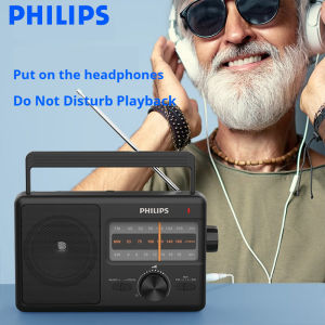 Philips | Philips TAR2368 Portable Radio FM MW SW Multi Band Support Power Cord and Battery Powered Radios Elderly Voice Recorder Speakers
