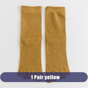 Women Girl Five Finger Socks Short Cotton Solid Casual Soft Sweat-Absorbing Anti-Bacterial Breathable Warm Middle Tube Toe Socks