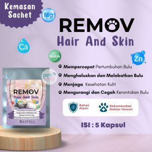 REMOV Supplement Rambut dan Kulit Kucing Vitamins Hair And Skin Anti Rontok