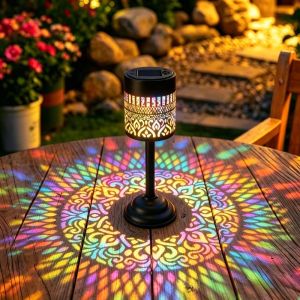Đèn LED Năng Lượng Mặt Trời Ngoài Trời Mandala Với Giá Đỡ Có Thể Tháo Rời Chiếu Sáng Nhiều Màu Sắc Trang Trí Sân Vườn Bãi Cỏ Hiên Nhà.