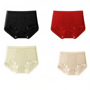 Antibacterial Long Legged High Waist Silk Panties