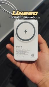 UNEED 30000mAh Power Bank Built-in Cable Magnetic Fast Charging Original Wireless With Portable Charger