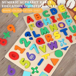 Childrens alphanumeric cognitive puzzles color and shape blocks early childhood education educational toys matching games
