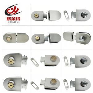 Drill-Free Frameless Glass Door Lock Stainless Steel