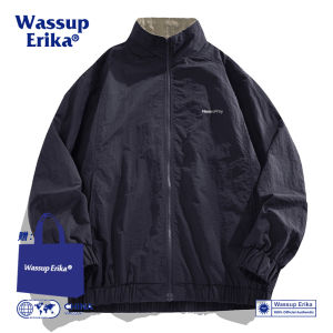 Wassup Erika Japanese Style Workwear Jacket Mens Spring Autumn Trendy Brand High-End Feeling Stand Collar Outerwear